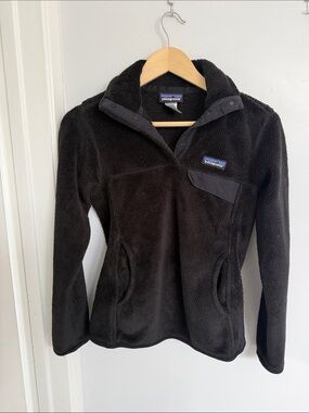 Patagonia Black Sherpa Snap-Neck Pullover size xs